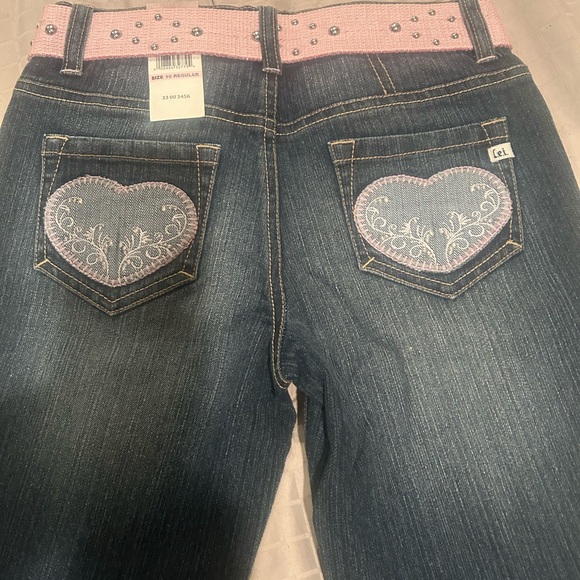 GiRLS LEI Denim Blue Jeans w/belt size 10 NWT - Picture 5 of 6